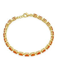 Bling Jewelry Solitaire Round Created Opal Tennis Bracelet Sterling Silver