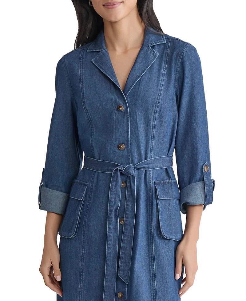 Jones New York Petite Denim Cargo Shirtdress