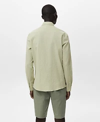 Mango Men's Regular-Fit Stripe-Textured Shirt