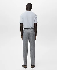 Mango Men's Slim Fit Linen Pants
