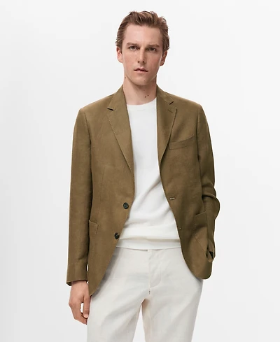 Mango Men's Linen Slim Fit Salerno Blazer