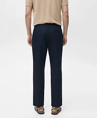 Mango Men's Slim-Fit Drawstring Linen Pants