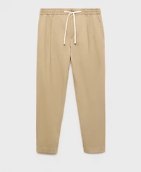 Mango Men's Slim-Fit Drawstring Linen Pants