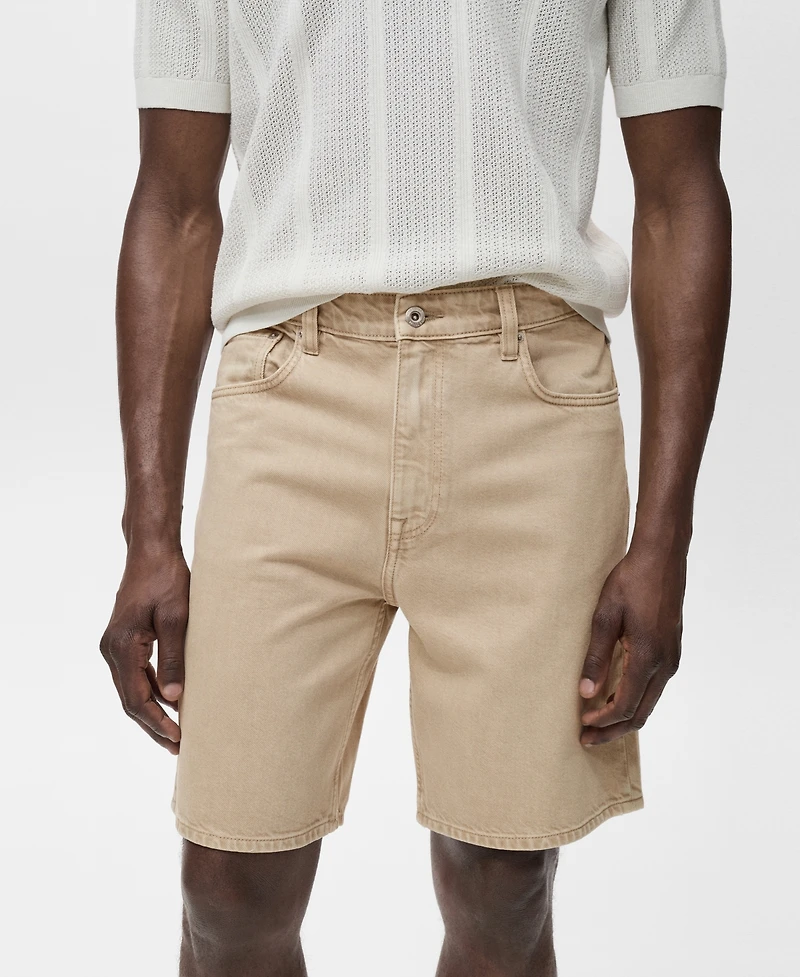 Mango Men's Regular-Fit 9" Denim Shorts