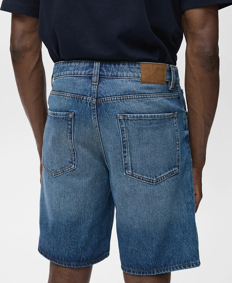 Mango Men's Regular-Fit 9" Denim Shorts