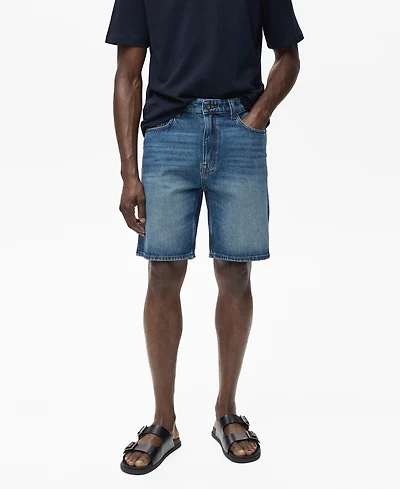 Mango Men's Regular-Fit 9" Denim Shorts