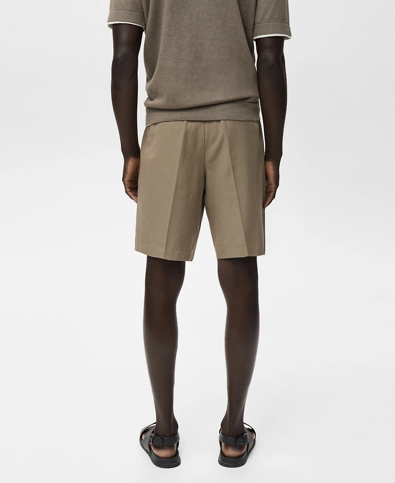 Mango Men's Linen 9.5" Bermuda Shorts