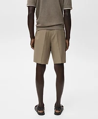 Mango Men's Linen 9.5" Bermuda Shorts