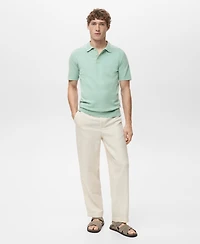 Mango Men's Fine-Knit Cotton Polo Shirt