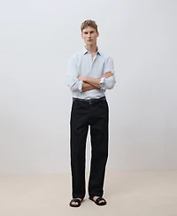 Mango Men's Linen Pinstripe Shirt