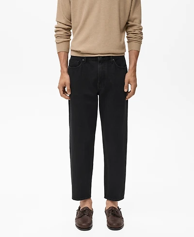 Mango Men's Cropped Carrot-Fit Jeans