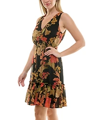 Taylor Women's V-Neck Chiffon Fit & Flare Dress