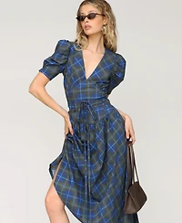 Avec Les Filles Women's Cotton-Blend Printed Fit & Flare Dress