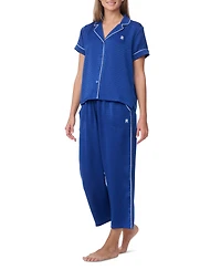 Tommy Hilfiger Women's 2Pc Short Sleeve Notch Pajama Set