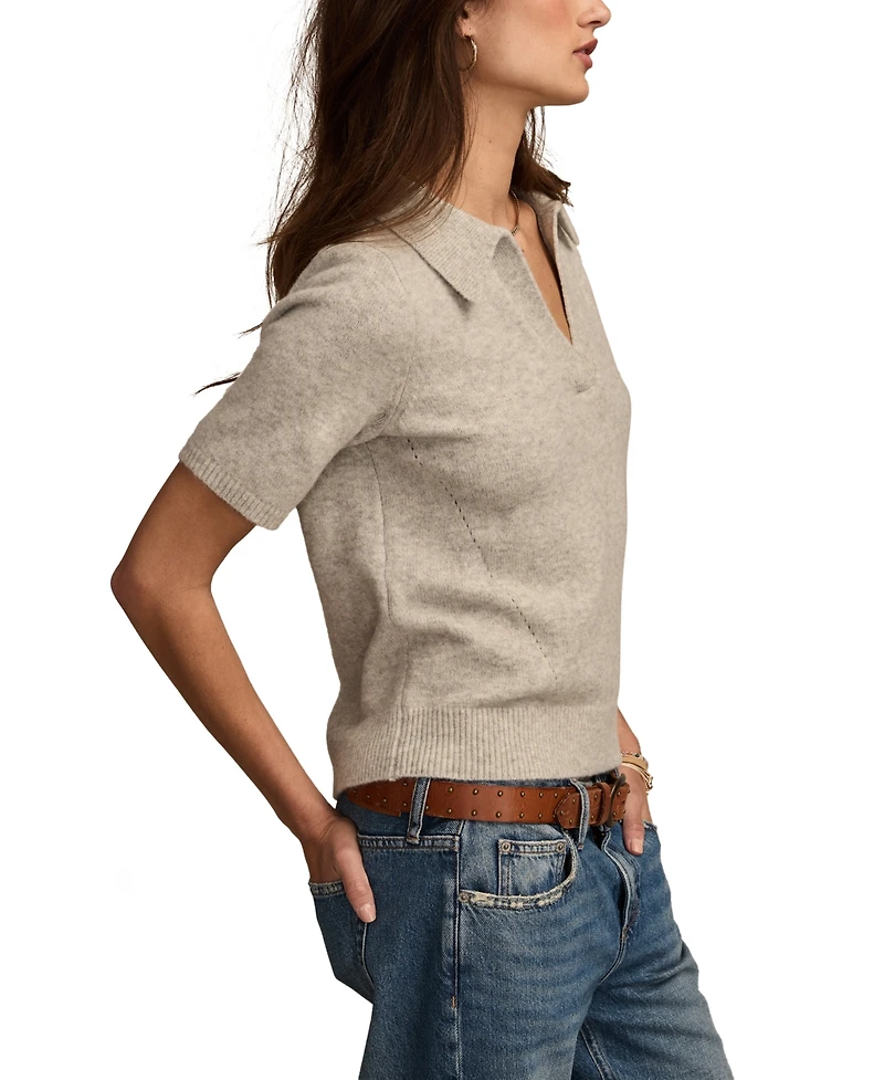Lucky Brand Women's Cloud Soft Collared Sweater T-Shirt