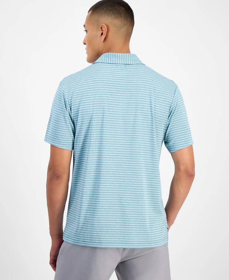 Pga Tour Men's Heathered Stripe Golf Polo Shirt