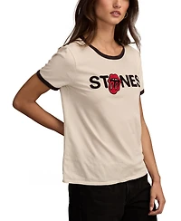 Lucky Brand Women's Rolling Stones Graphic Cotton Ringer T-Shirt