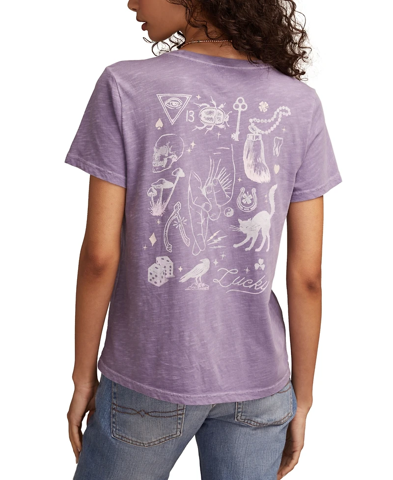 Lucky Brand Women's Charms Classic Crewneck Cotton T-Shirt