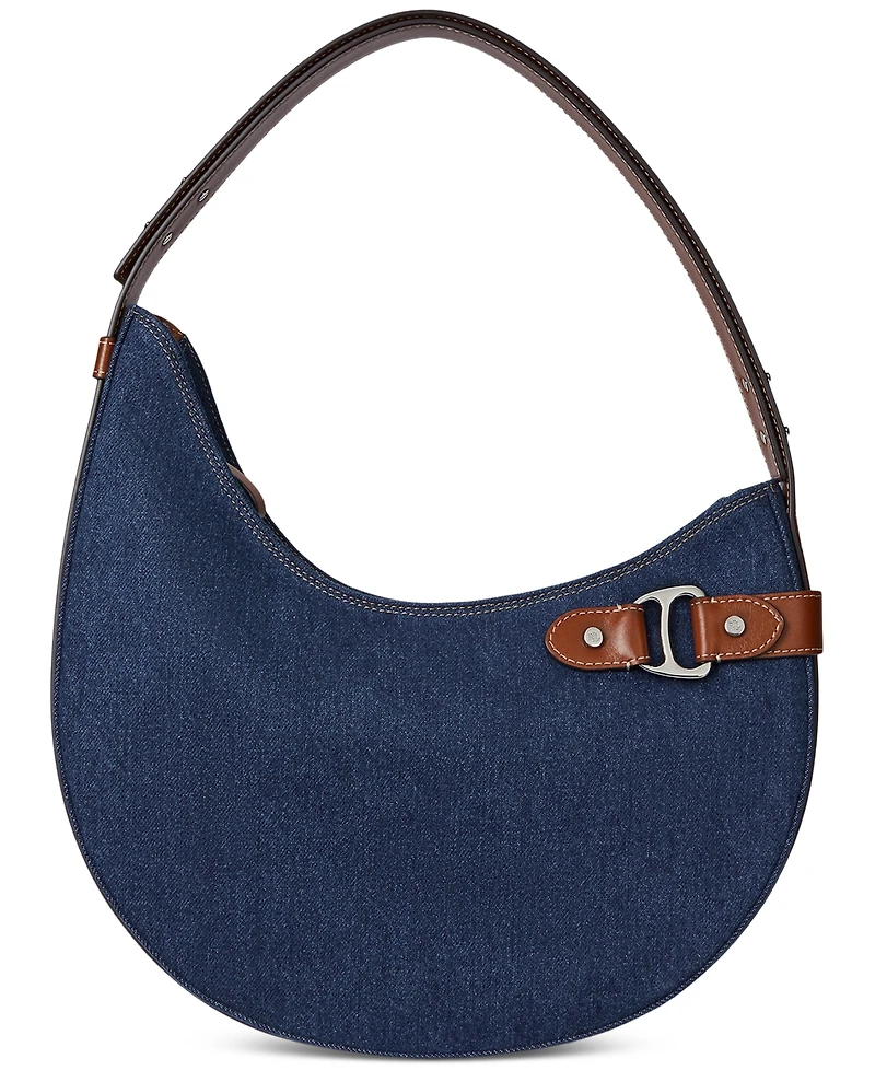 Lauren Ralph Lauren Tasha Medium Denim Shoulder Bag