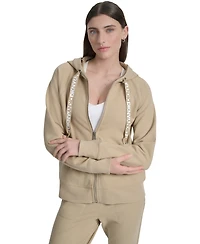 Dkny Sport Women's Two-Tone Zip-Front Long-Sleeve Hoodie