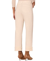 Democracy Petite "Ab"solution Embroidered High-Rise Round Up Boyfriend Jeans