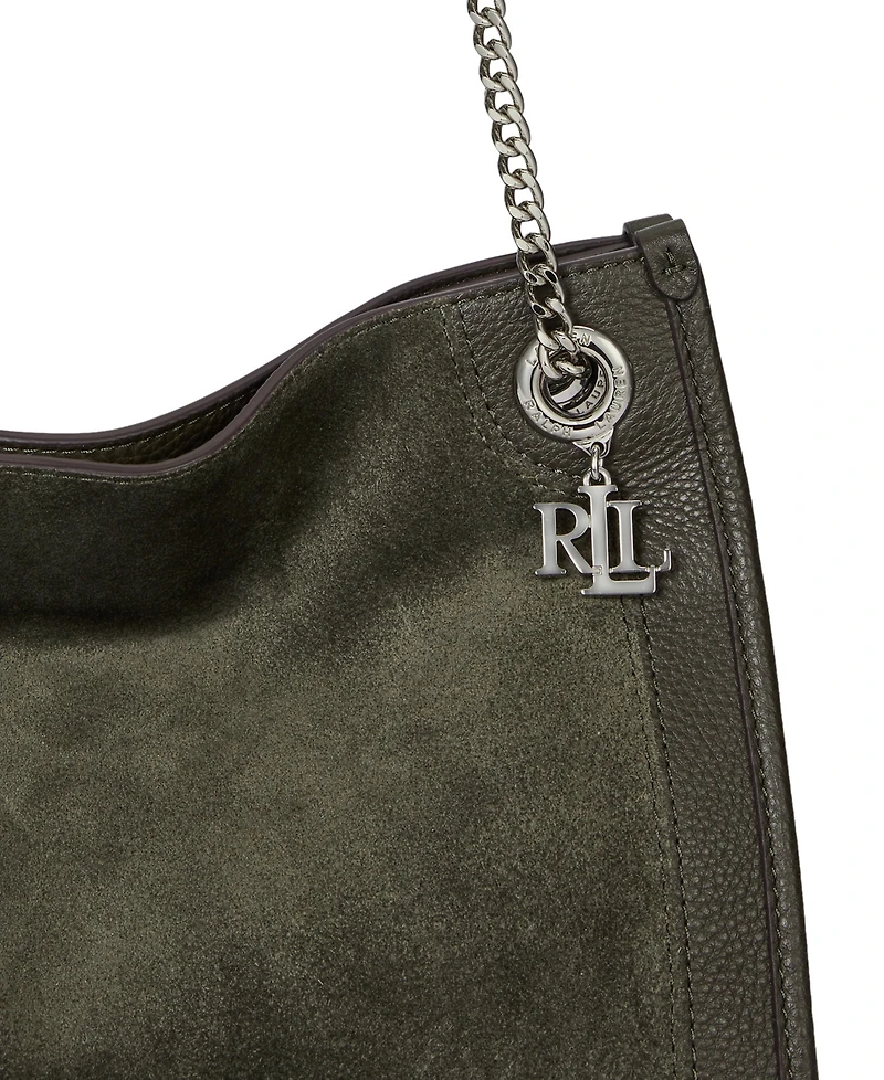 Lauren Ralph Lauren Suede & Leather Small Bradley Tote Bag