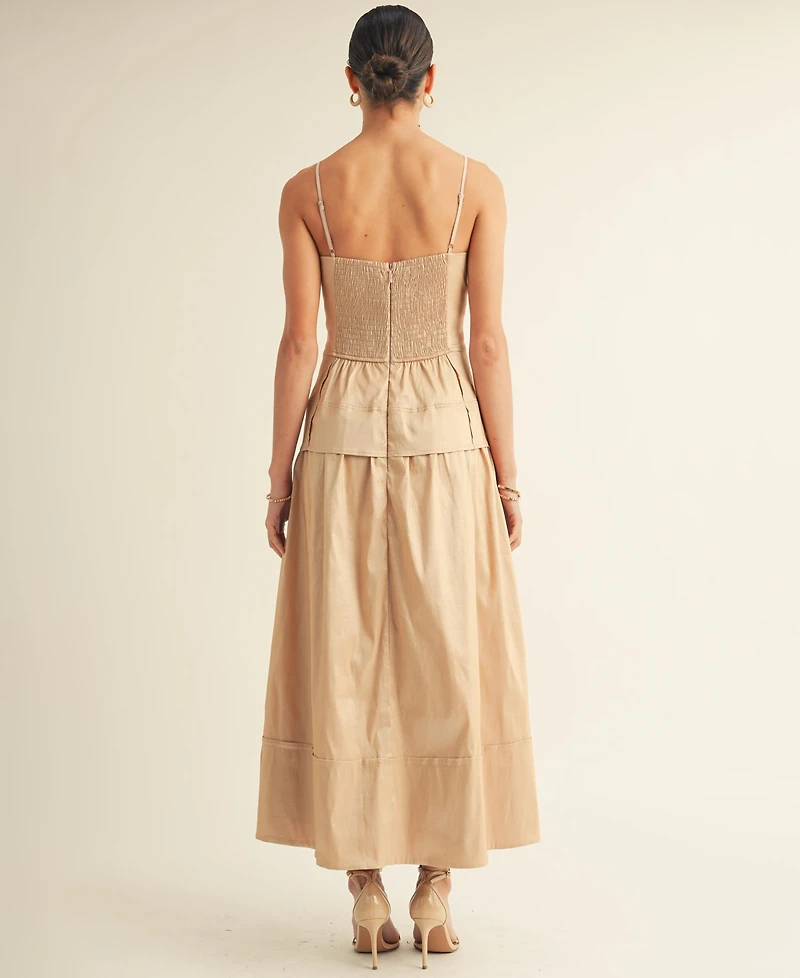 Arose Studio, Inc Women's Corset Chiffon Maxi Dress