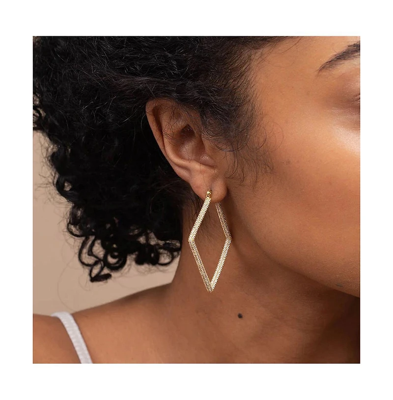14K Gold-Plated Cubic Zirconia Girl Boss Hoop Earrings 2.0