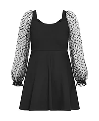 City Chic Women's Asher Spot Sleeve Skater Dress