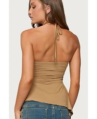 Edikted Womens Malena Asymmetric Halter Top