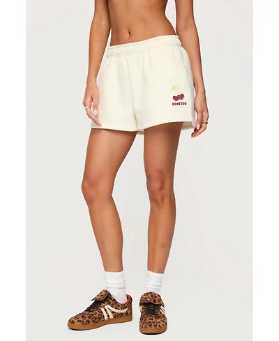 Edikted Women's Cherry Babe Sweat Shorts