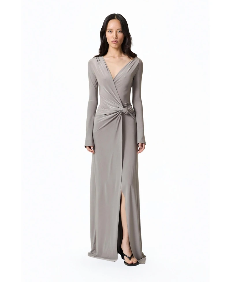 Nocturne Women's Knot Detail Slit Maxi Dress