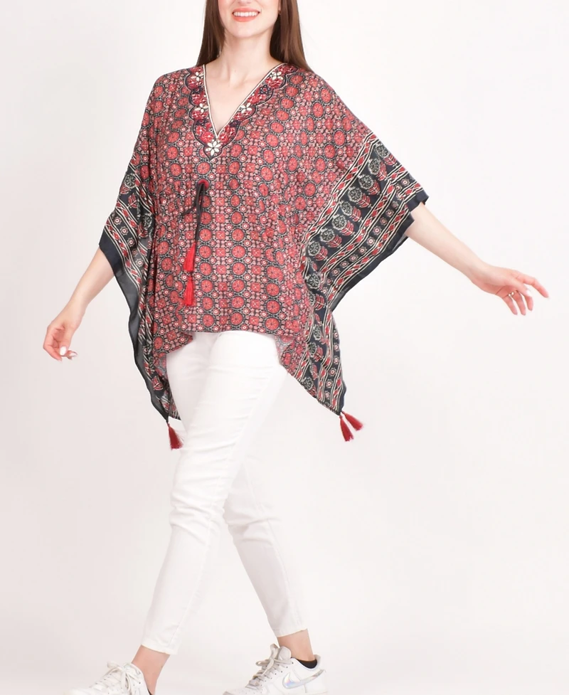 Raas Women's Embroidered Kaftan Top