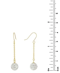 Crystal Pave Ball Chain Drop Earrings in 14k Gold-Plated Sterling Silver, Created for Macy's