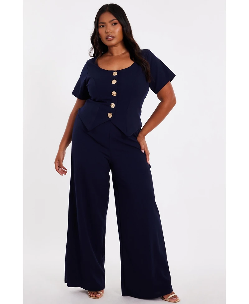 Quiz Women's Button Detail Palazzo jumpsuit