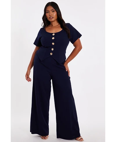 Quiz Women's Button Detail Palazzo jumpsuit