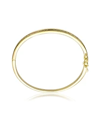 Rachel Glauber 14K Gold Plated with Multi-Colored Cubic Zirconia Bangle Bracelet