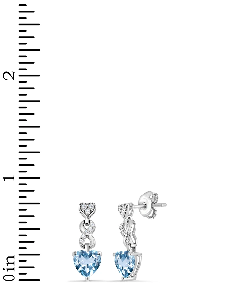 Women's Heart infinity Earrings Sterling Silver