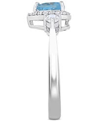 Amethyst (5/8 ct.t.w.) and White Topaz (1/2 'I Love You' Message Ring Sterling Silver