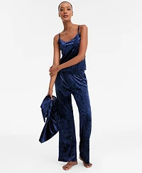 I.n.c. International Concepts Women's 3-Pc. Crushed Velvet Pajama Set, Macy's Exclusive