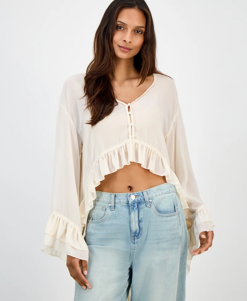 And Now This Women's High-Low Ruffle Top, Macy's Exclusive