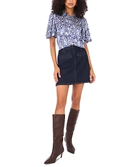 Vince Camuto Women's Printed Flutter-Sleeve Button Blouse