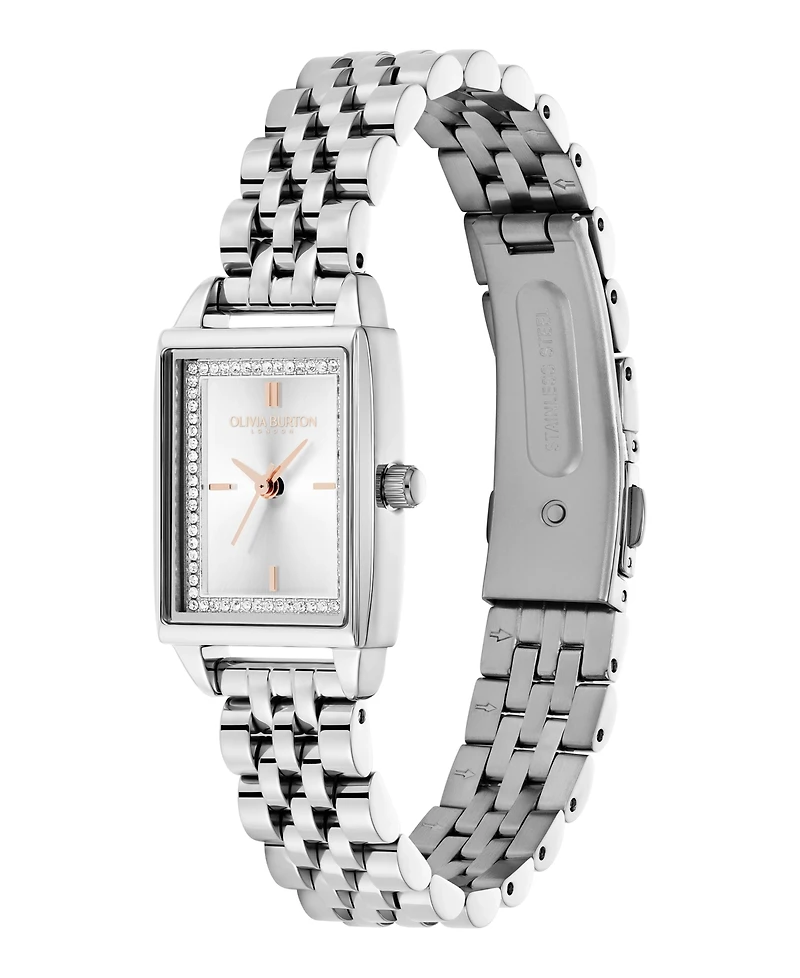 Olivia Burton Women's Quartz Silver-Tone Stainless Steel Bracelet Watch 25.5mm x 20.5mm