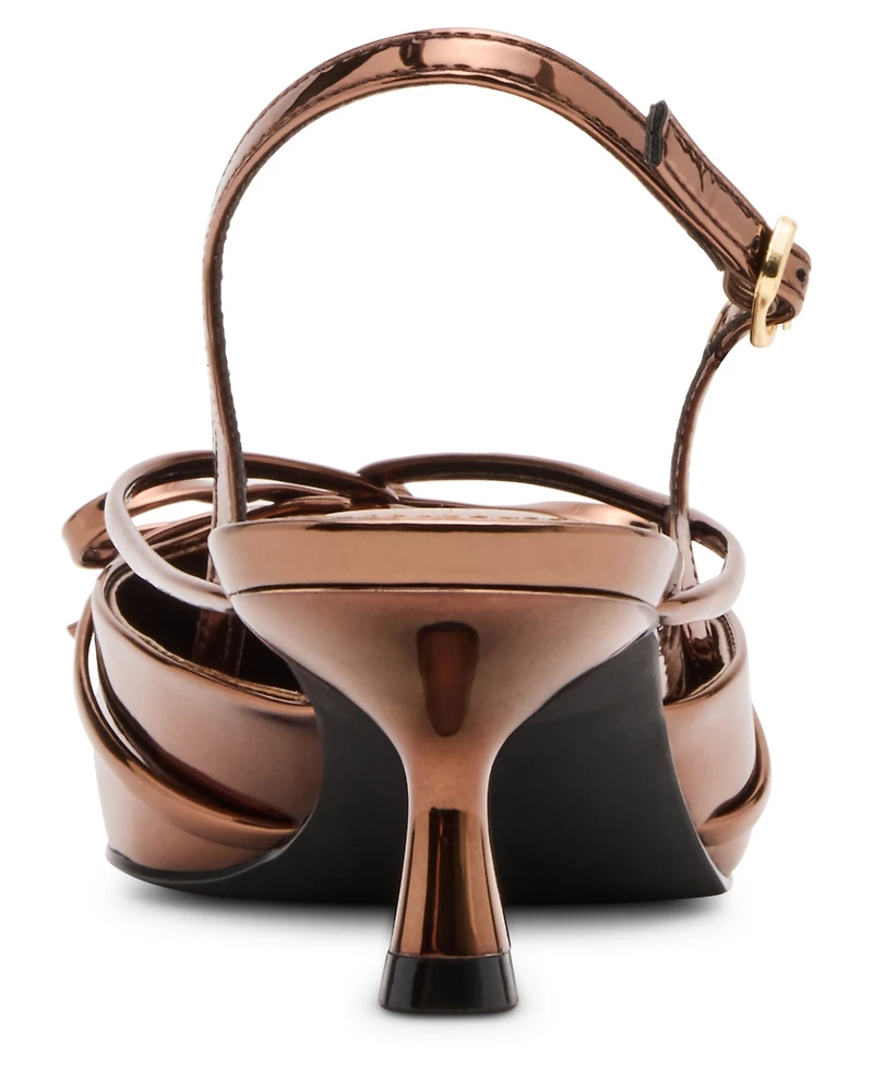 Madden Girl Women's Vixen Bow Slingback Kitten Heel Pumps