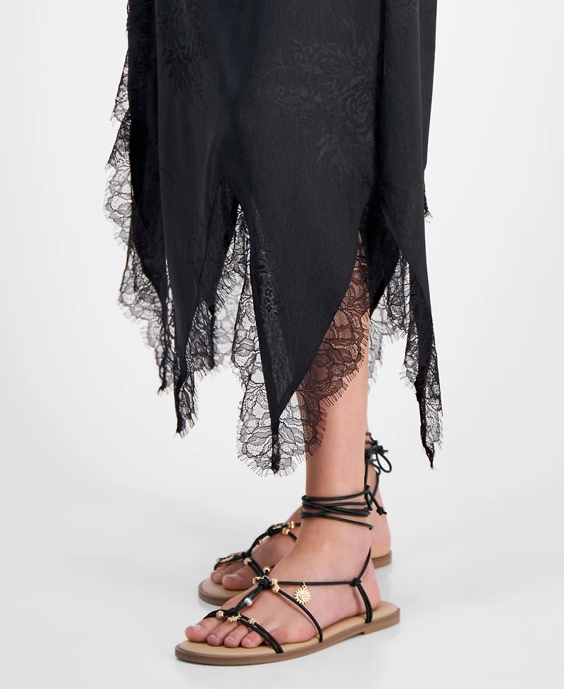 Wild Pair Reinaa Strappy Lace-up Flat Sandals, Exclusively at Macy's