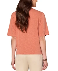 Democracy Petite Metallic Graphic Top