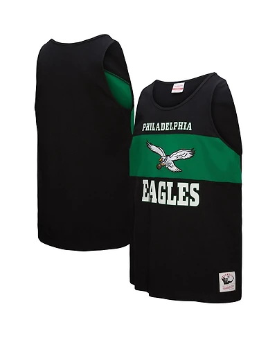 Mitchell & Ness Men's Black Philadelphia Eagles Retro Color Block Tank Top
