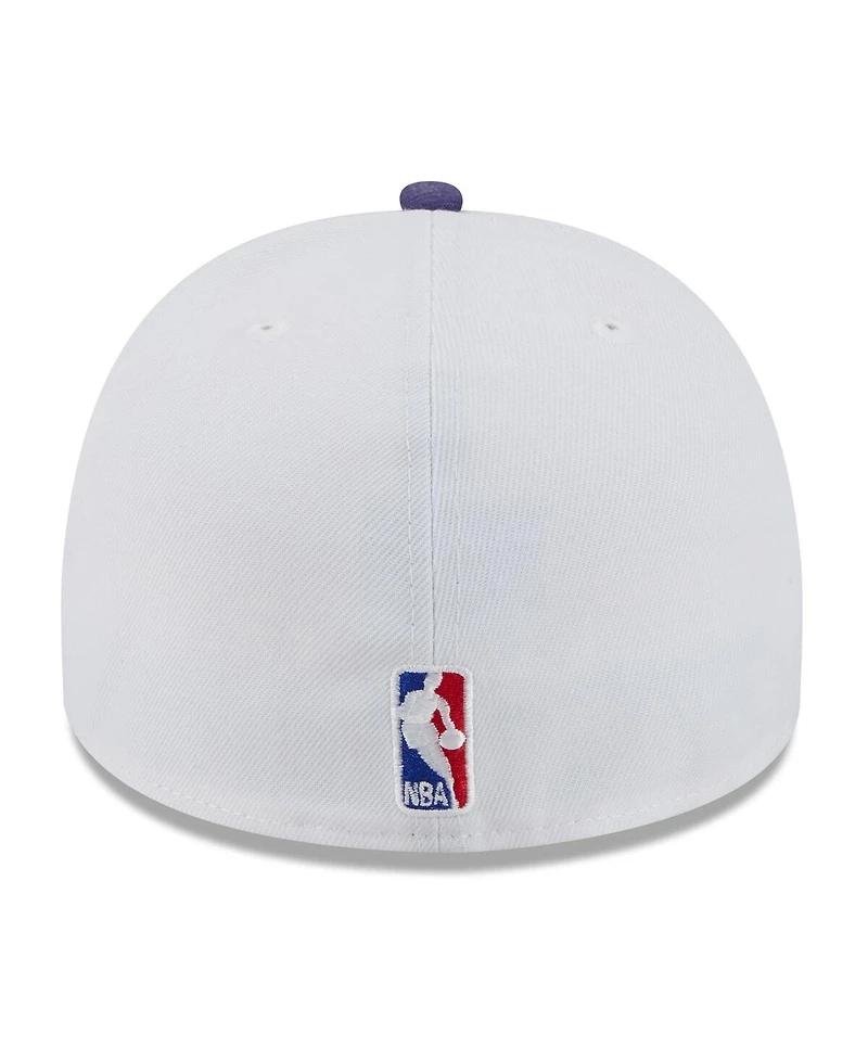 New Era Men's White/Purple Phoenix Suns 2025 Nba Draft A-Frame 59FIFTY Fitted Hat
