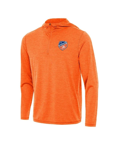 Antigua Men's Heather Orange Fc Cincinnati Tidy Quarter-Zip Hoodie