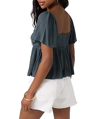 O'Neill Juniors' Reema Sweetheart-Neck Empire-Seam Top